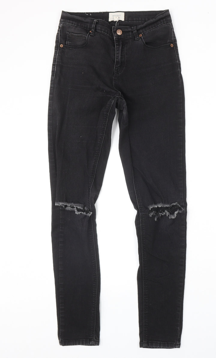 Insight Womens Black Cotton Skinny Jeans Size 8 Regular Zip