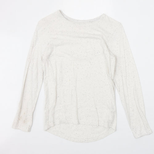 YD Girls Ivory Cotton Basic T-Shirt Size 11-12 Years Round Neck Pullover