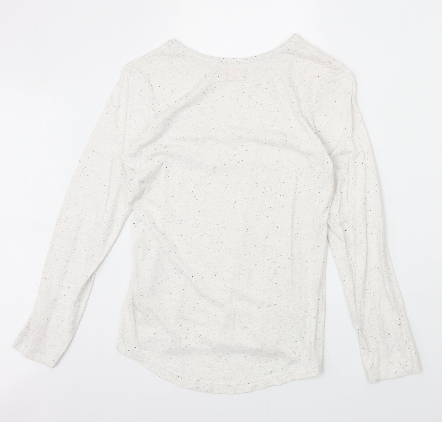 YD Girls Ivory Cotton Basic T-Shirt Size 11-12 Years Round Neck Pullover