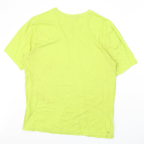 Slazenger Mens Green Cotton T-Shirt Size S Round Neck