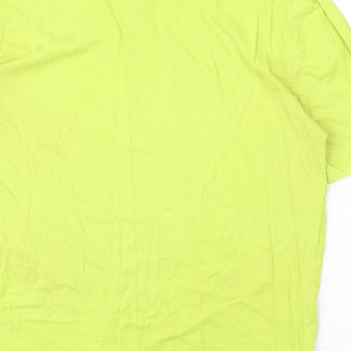 Slazenger Mens Green Cotton T-Shirt Size S Round Neck