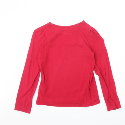 Circo Girls Pink 100% Cotton Basic T-Shirt Size M Round Neck Pullover - Christmas Tree