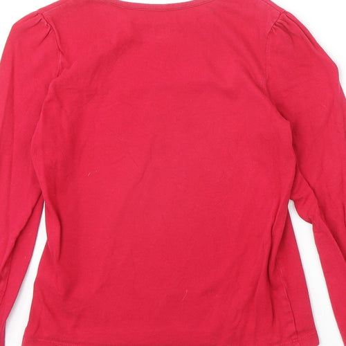 Circo Girls Pink 100% Cotton Basic T-Shirt Size M Round Neck Pullover - Christmas Tree