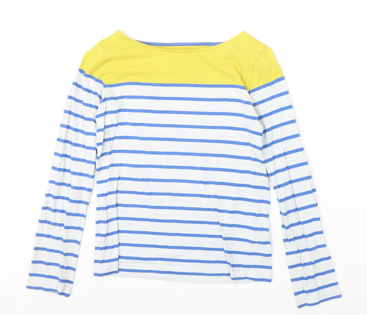 Johnnie b Boys Blue Striped 100% Cotton Pullover Casual Size 11-12 Years Crew Neck Pullover - Boat Neck