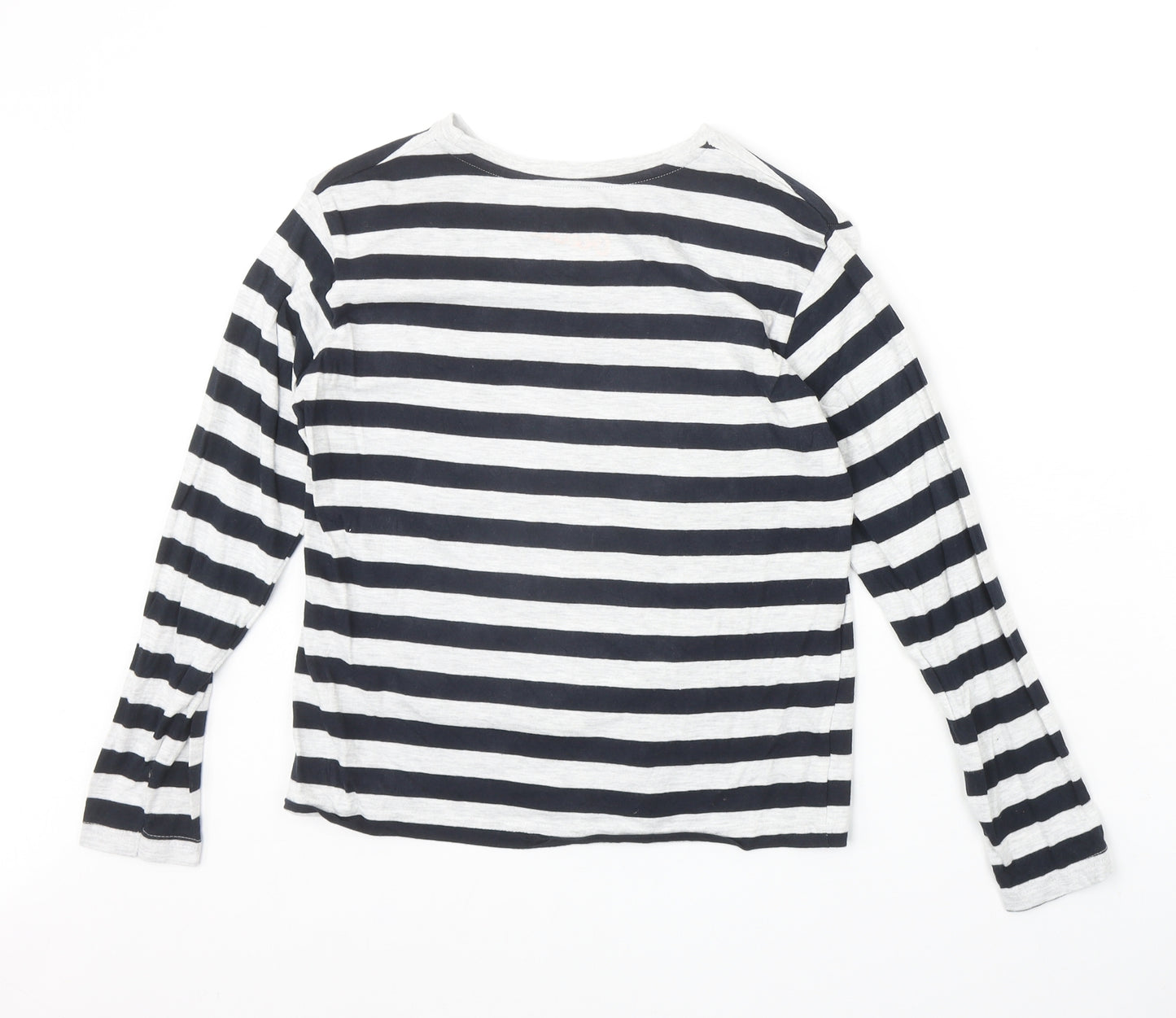 Rebel Boys Black Striped Cotton Pullover Casual Size 10-11 Years Round Neck Pullover