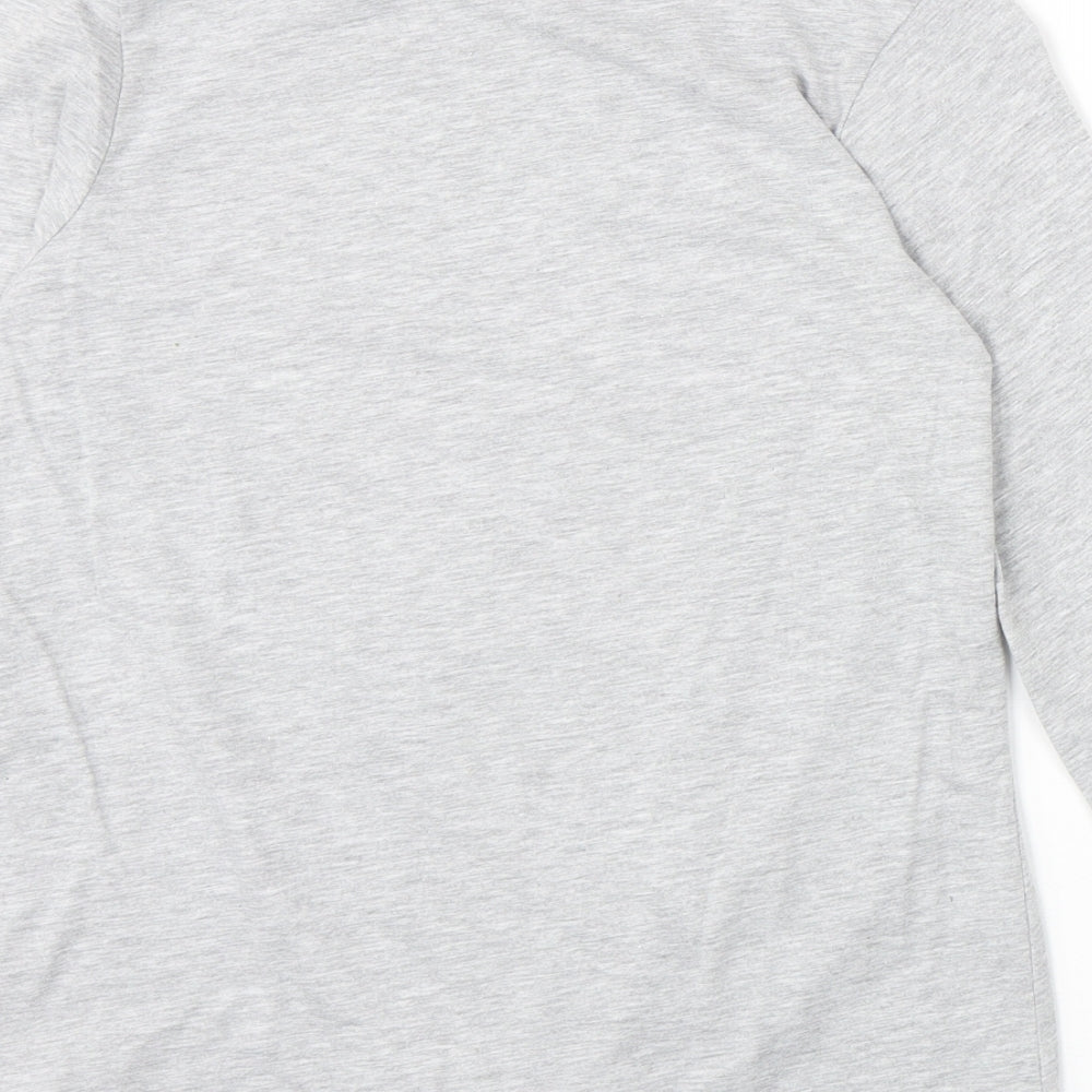George Girls Grey Polyester Basic T-Shirt Size 12-13 Years Round Neck Pullover - Love Knot Front