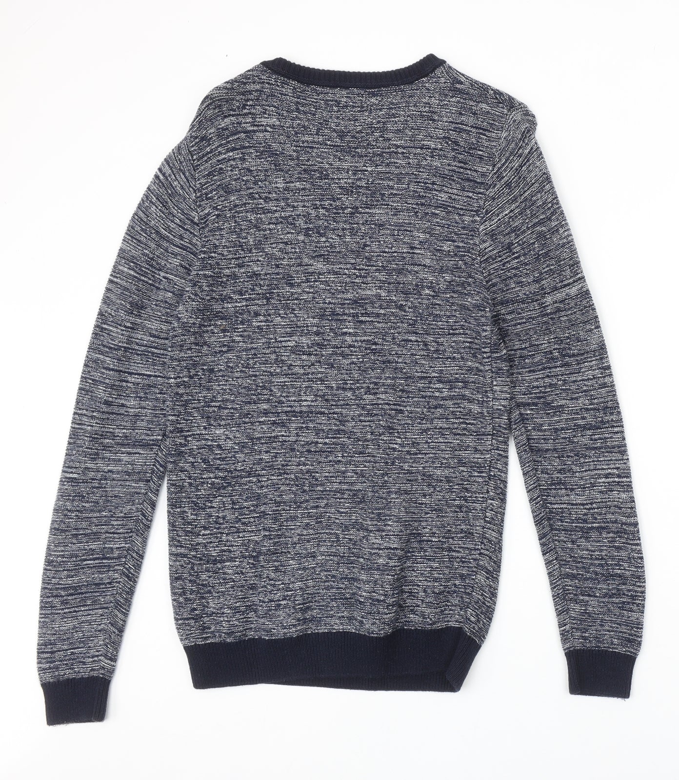 NEXT Mens Blue Round Neck Cotton Pullover Jumper Size S Long Sleeve
