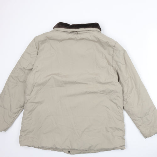 Anne De Lancay Womens Beige Jacket Size L Snap
