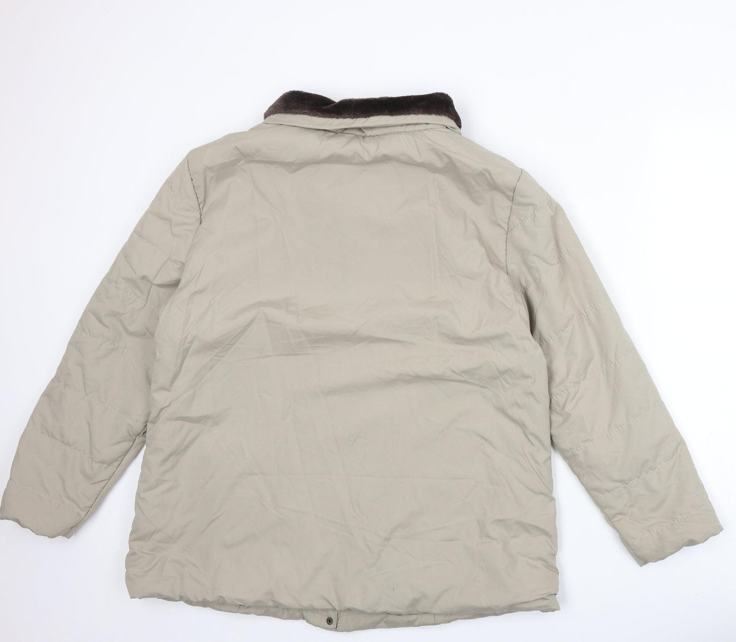 Anne De Lancay Womens Beige Jacket Size L Snap