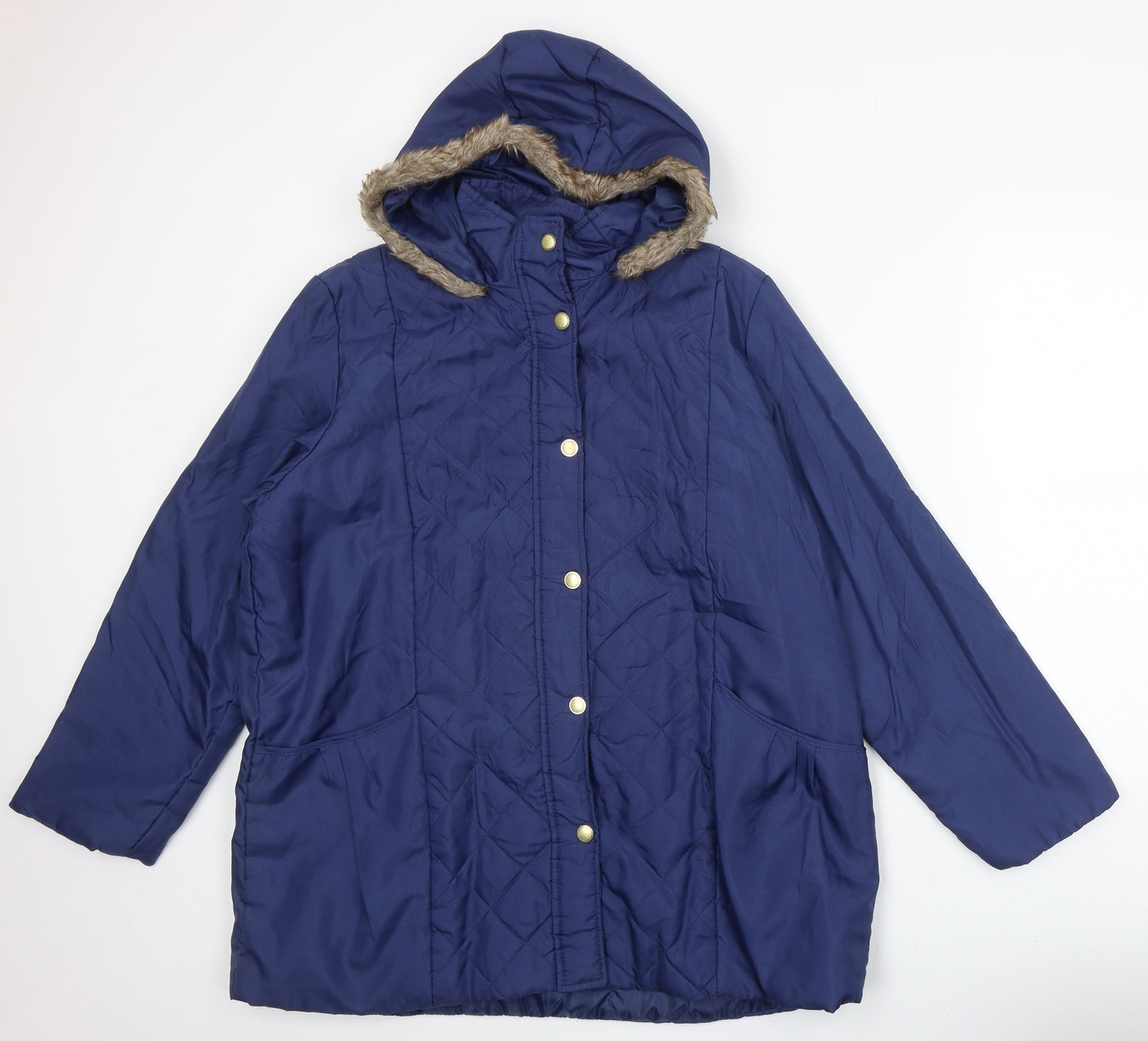 Anne De Lancay Womens Blue Jacket Size L Snap