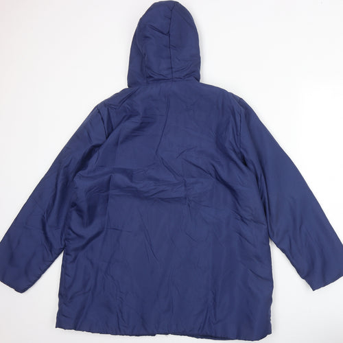 Anne De Lancay Womens Blue Jacket Size L Snap