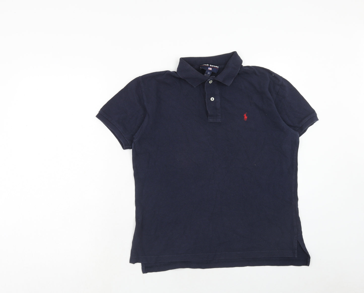 Ralph Lauren Mens Blue Cotton Polo Size M Collared Button