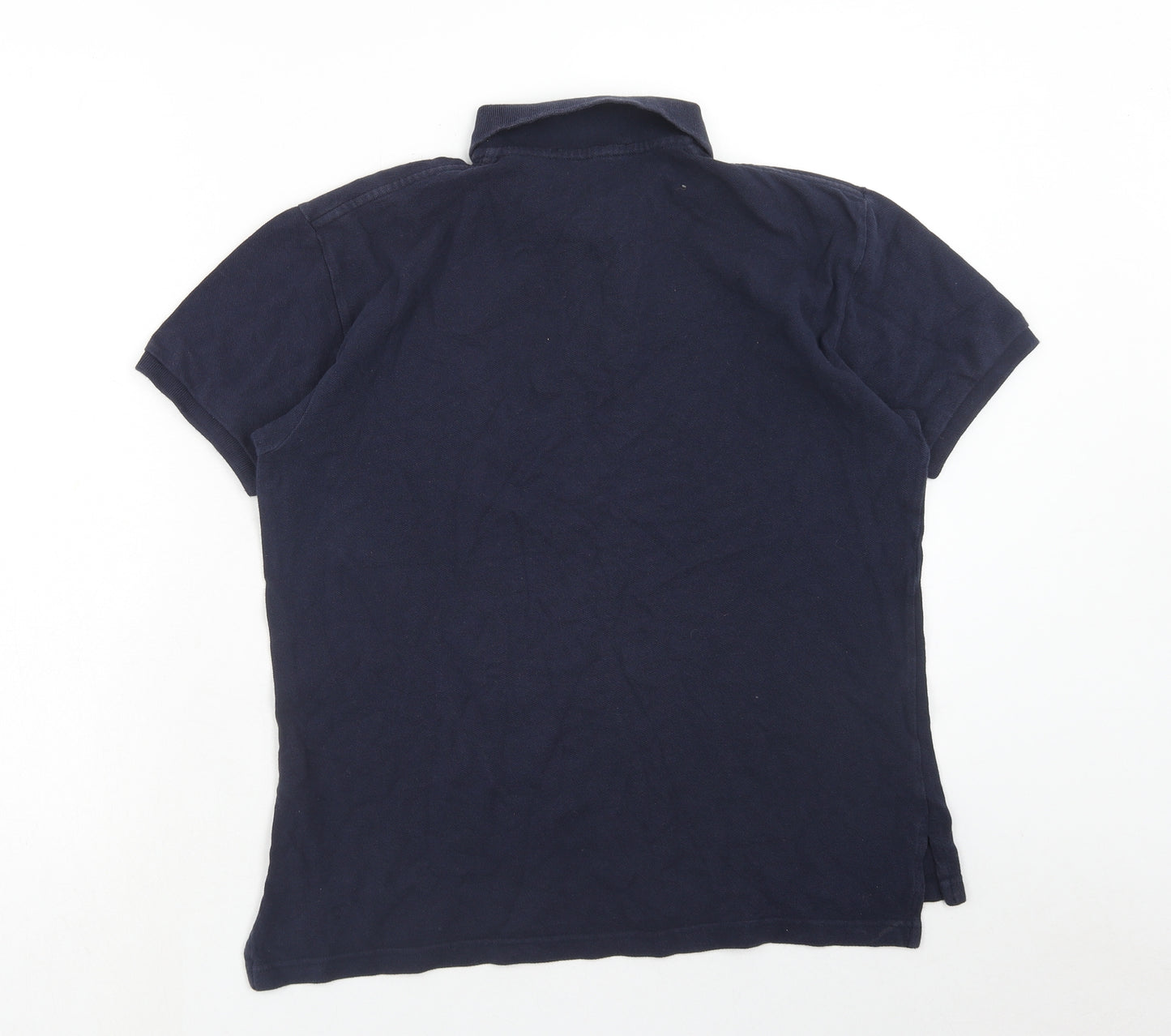 Ralph Lauren Mens Blue Cotton Polo Size M Collared Button