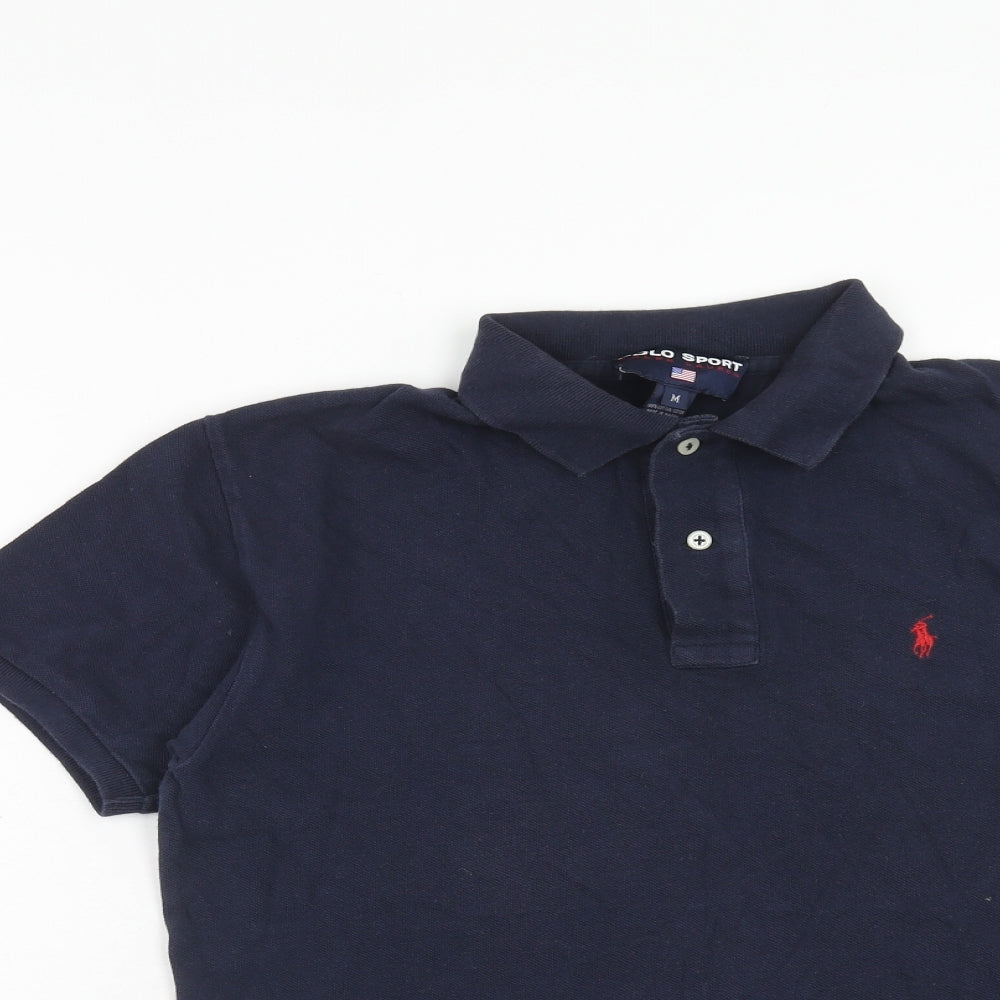 Ralph Lauren Mens Blue Cotton Polo Size M Collared Button