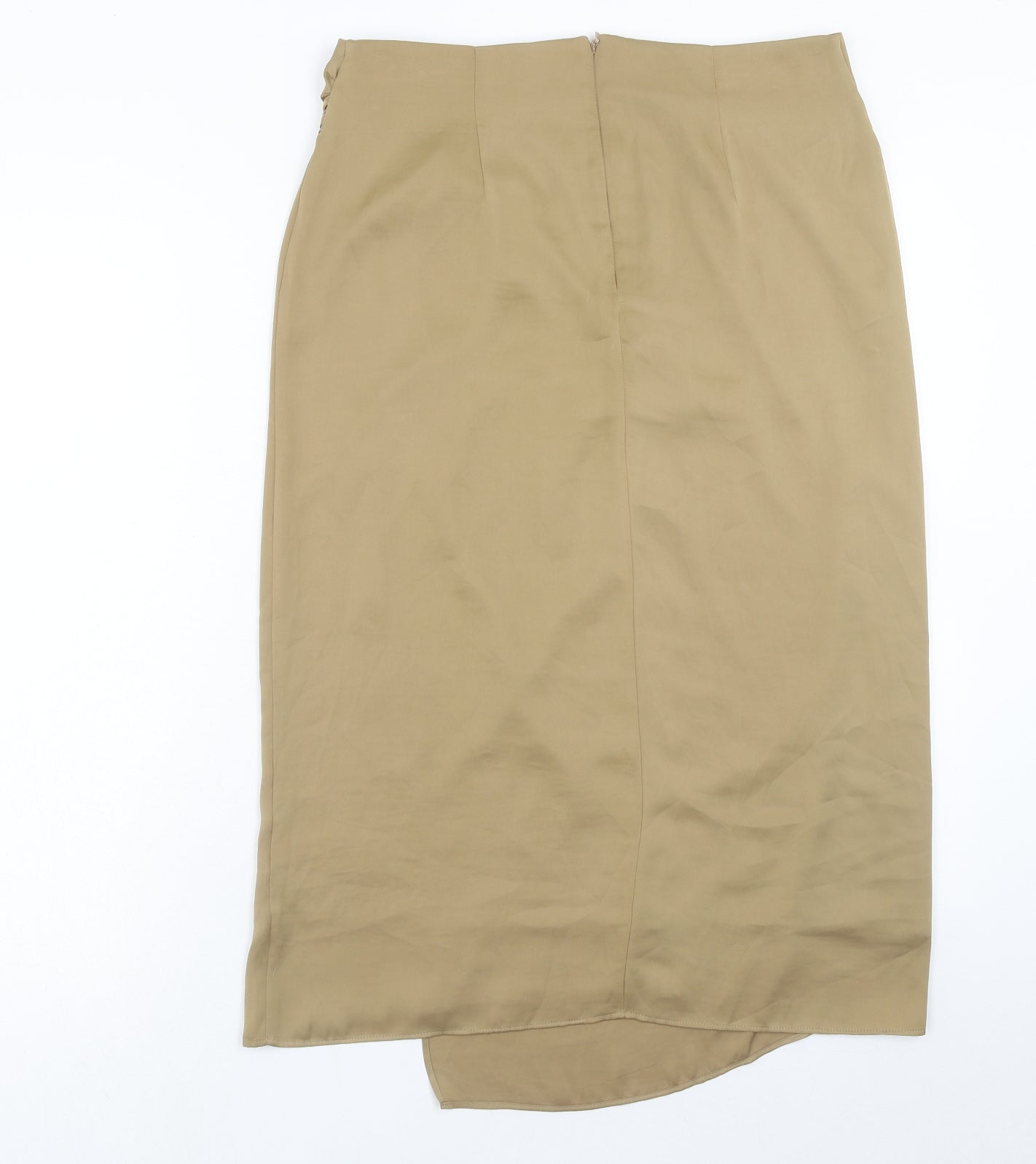 Marks and Spencer Womens Brown Polyester A-Line Skirt Size 12 Zip