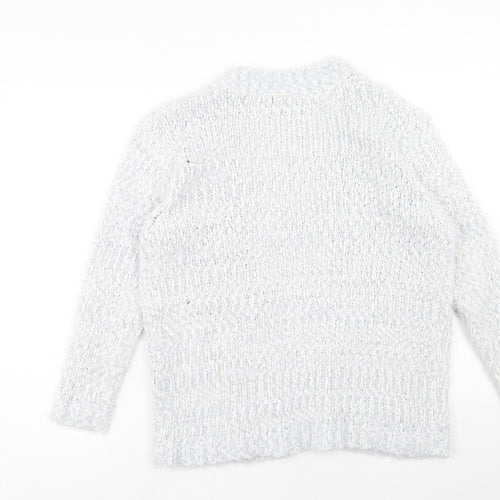 Peacocks Womens Blue V-Neck Polyester Cardigan Jumper Size S