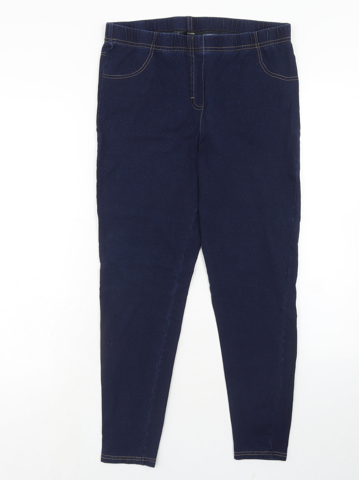 George Womens Blue Cotton Jegging Jeans Size 12 Regular - Size 12/14