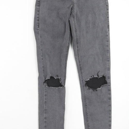 Topshop Womens Grey Cotton Jegging Jeans Size 24 in L32 in Regular Zip
