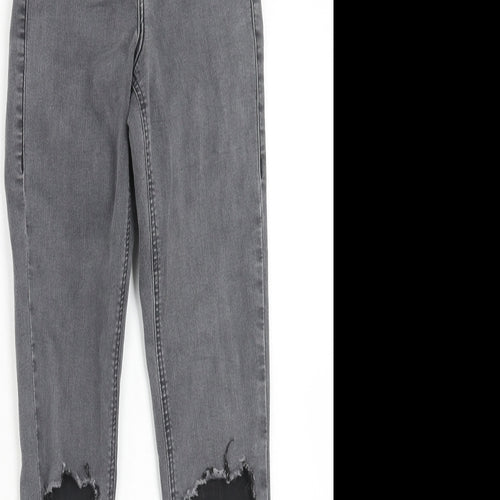 Topshop Womens Grey Cotton Jegging Jeans Size 24 in L32 in Regular Zip