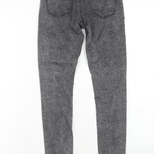 Topshop Womens Grey Cotton Skinny Jeans Size 24 L28 in Regular Zip