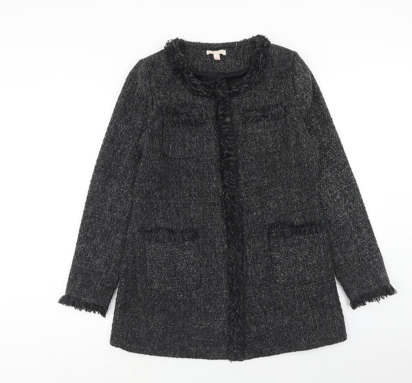 Gharani Strok Womens Grey Jacket Coat Size 12 Button