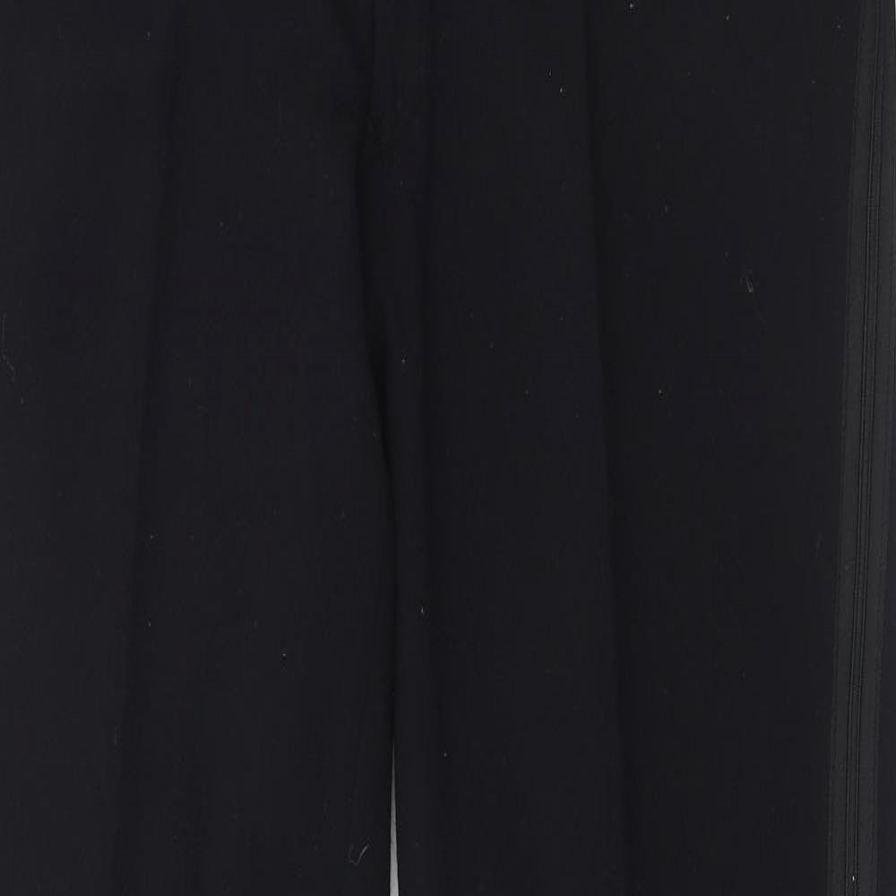 Preworn Mens Black Wool Dress Pants Trousers Size 34 in Regular Hook & Eye