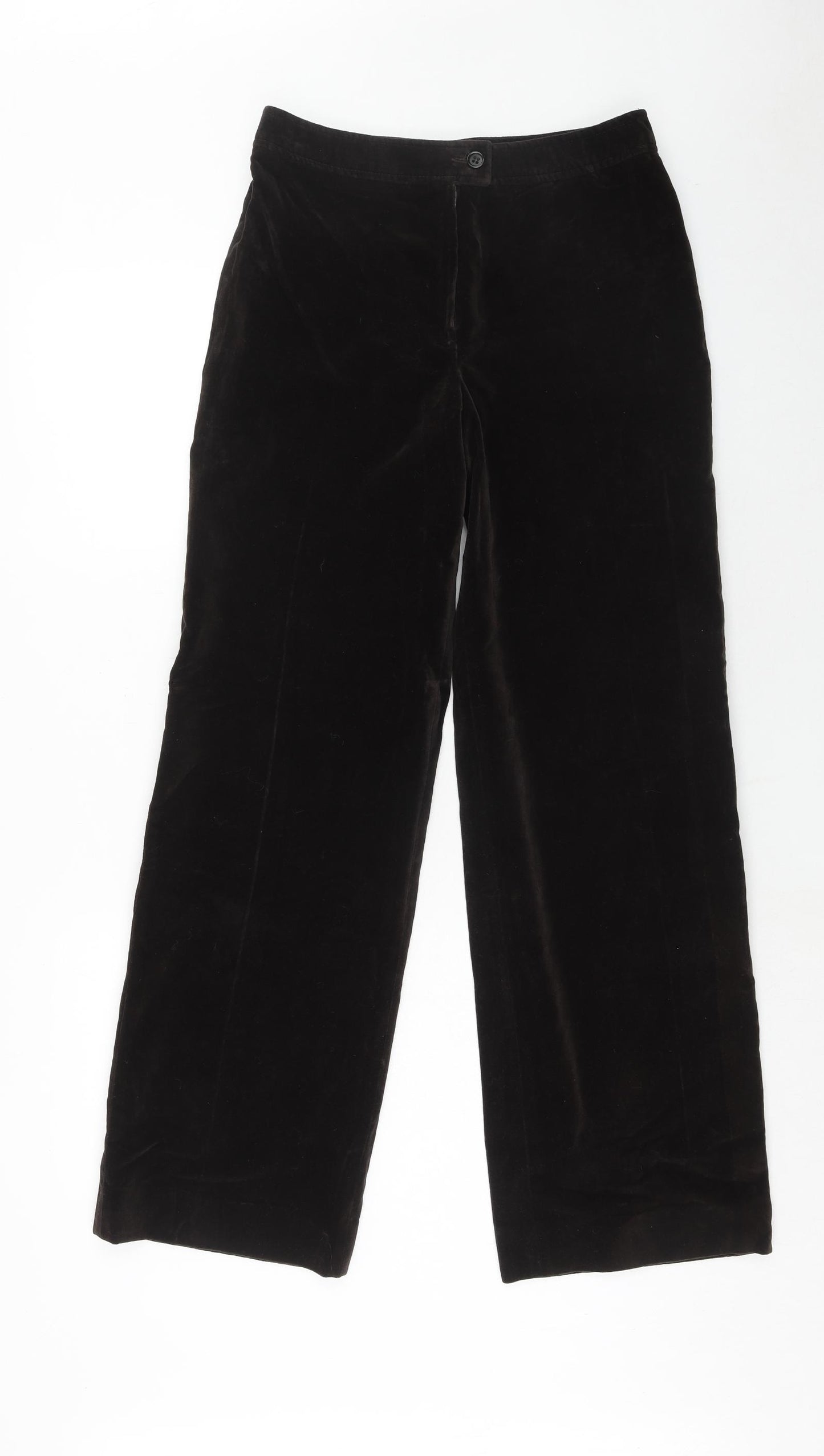 Country Casuals Womens Brown Cotton Trousers Size 12 Regular Zip