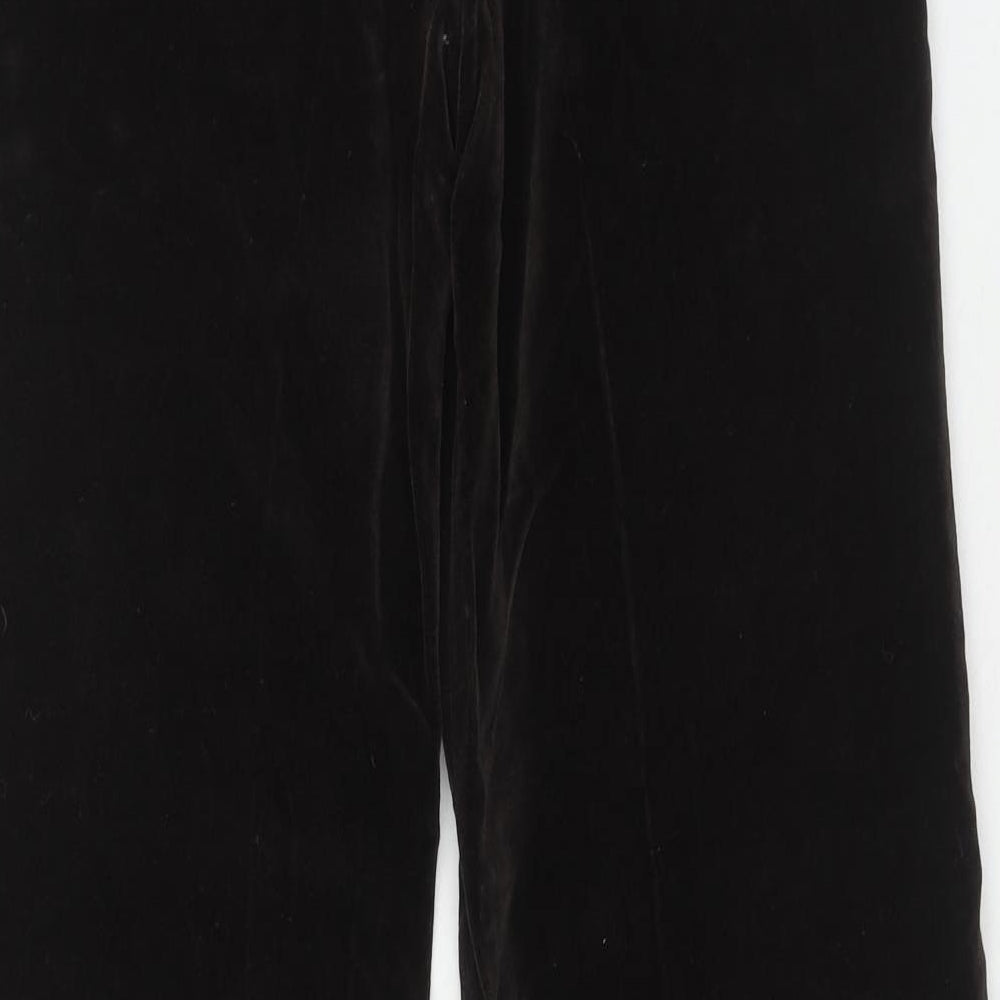 Country Casuals Womens Brown Cotton Trousers Size 12 Regular Zip