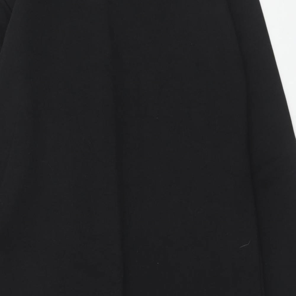 PRETTYLITTLETHING Womens Black Cotton Jumper Dress Size 10 Round Neck Pullover