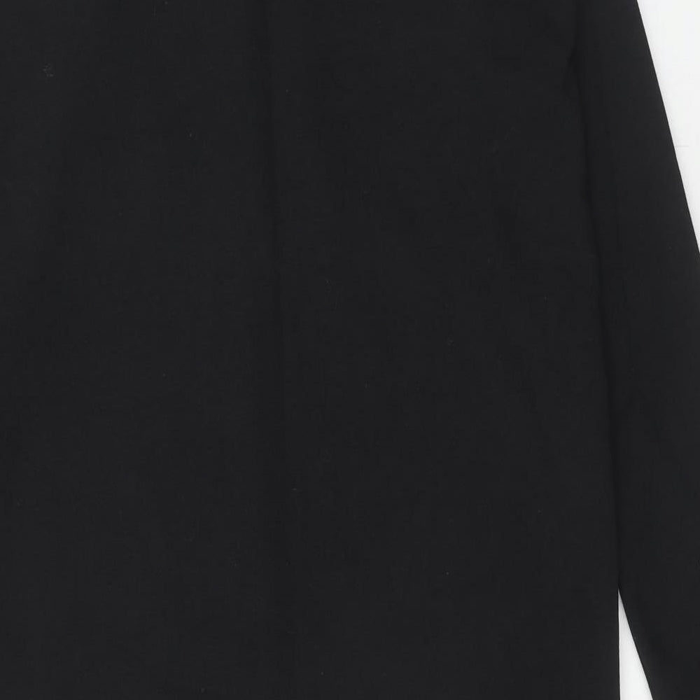 PRETTYLITTLETHING Womens Black Cotton Jumper Dress Size 10 Round Neck Pullover