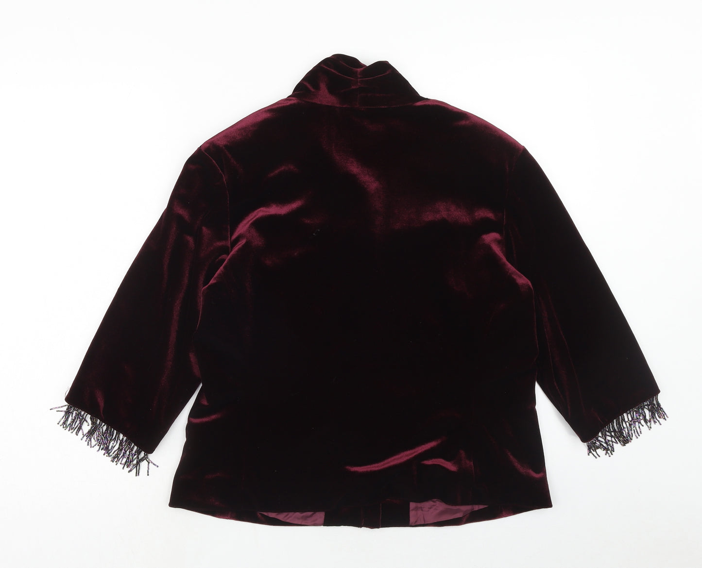 Ronit Zilkha Womens Red Kimono Blazer Size 16 Hook & Eye