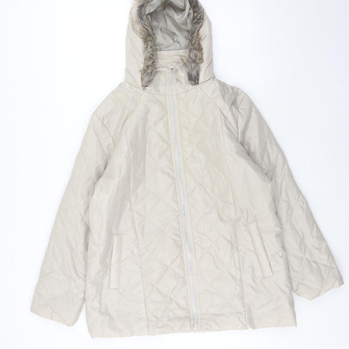 Anne De Lancay Womens Beige Jacket Size M Zip