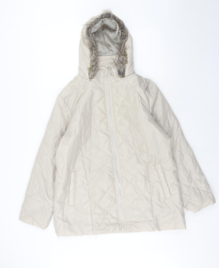 Anne De Lancay Womens Beige Jacket Size M Zip