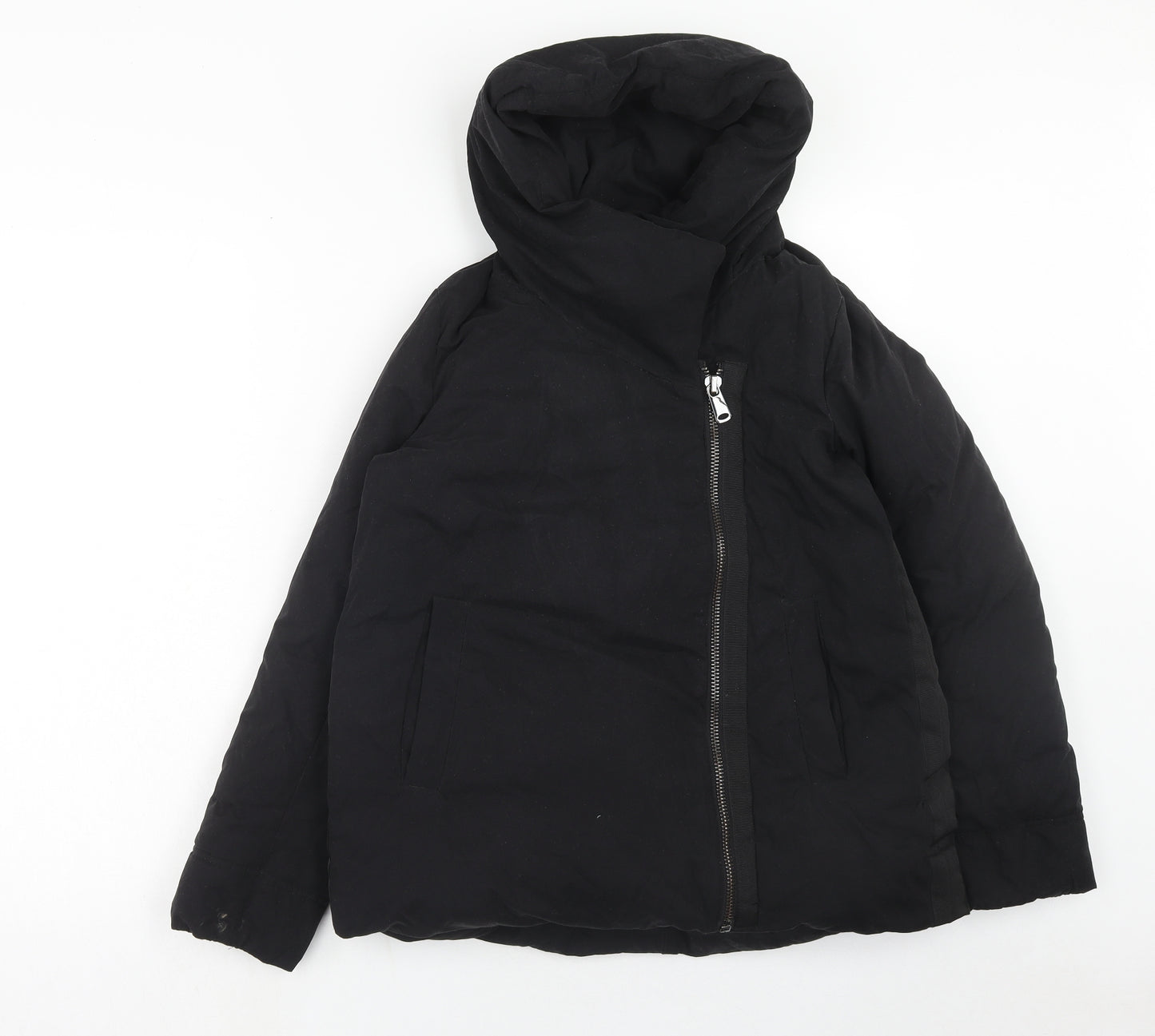 Zara Womens Black Puffer Jacket Jacket Size XS Zip