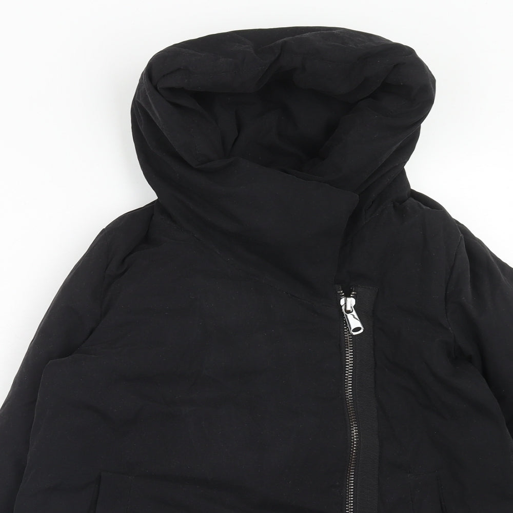 Zara Womens Black Puffer Jacket Jacket Size XS Zip