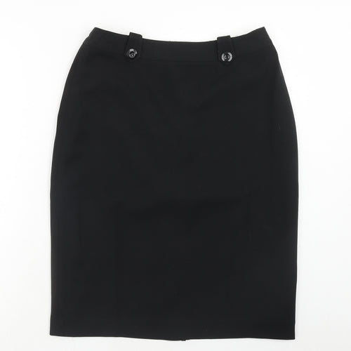 Simply Be Womens Black Polyester Straight & Pencil Skirt Size 12 Zip