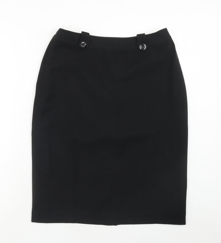 Simply Be Womens Black Polyester Straight & Pencil Skirt Size 12 Zip