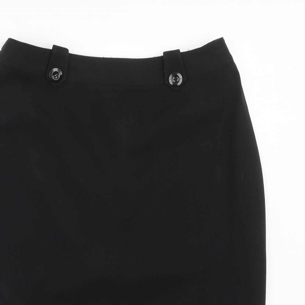 Simply Be Womens Black Polyester Straight & Pencil Skirt Size 12 Zip