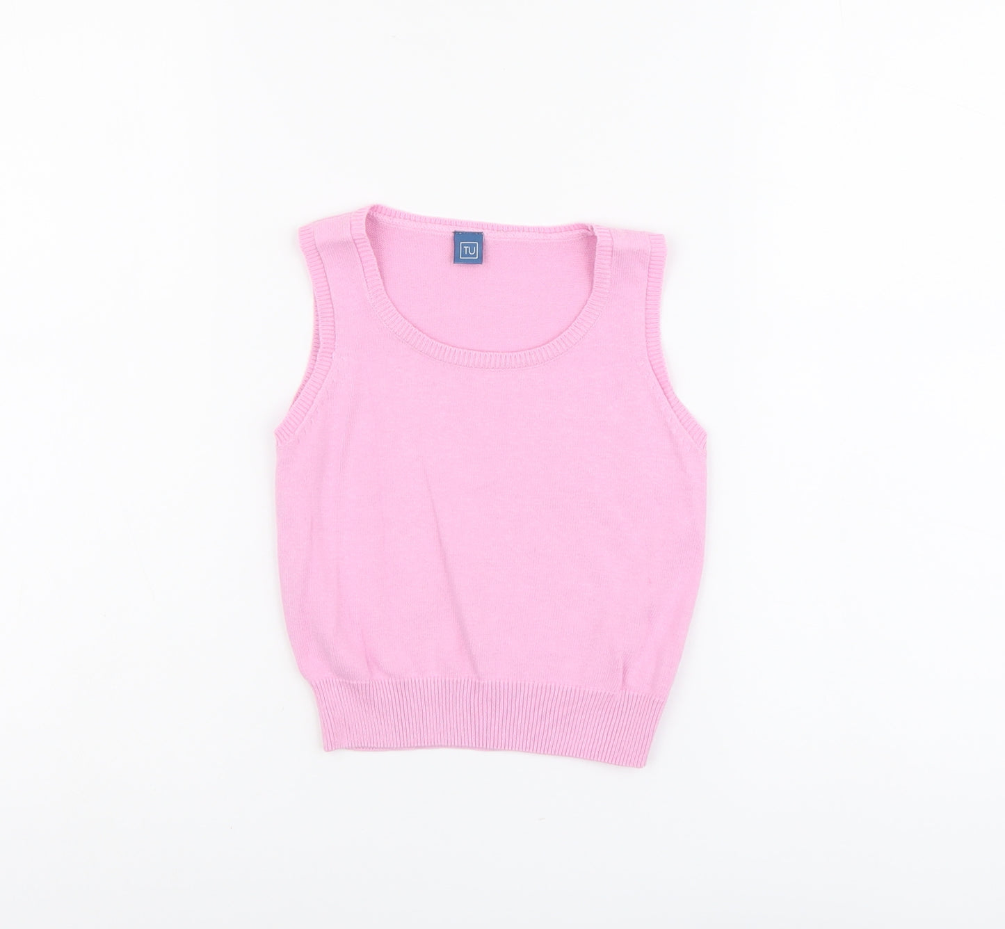 TU Girls Pink Cotton Pullover Tank Size 3-4 Years Round Neck Pullover
