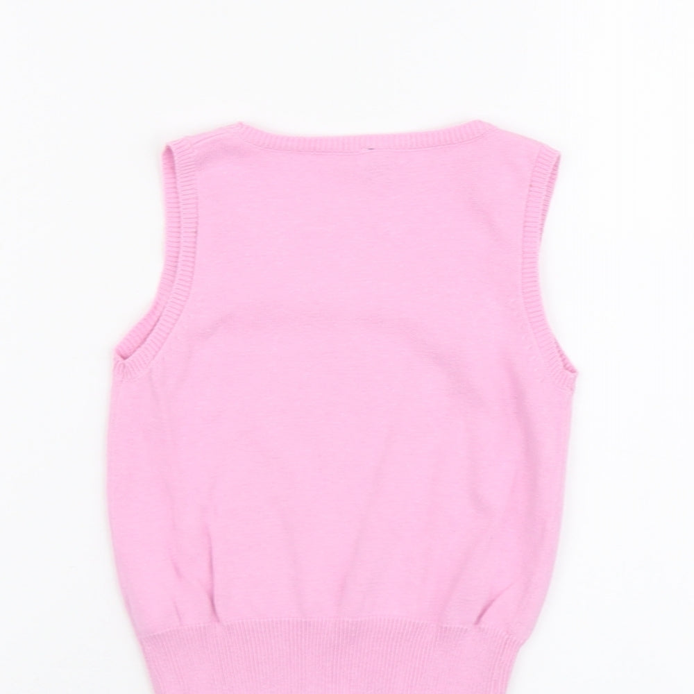 TU Girls Pink Cotton Pullover Tank Size 3-4 Years Round Neck Pullover