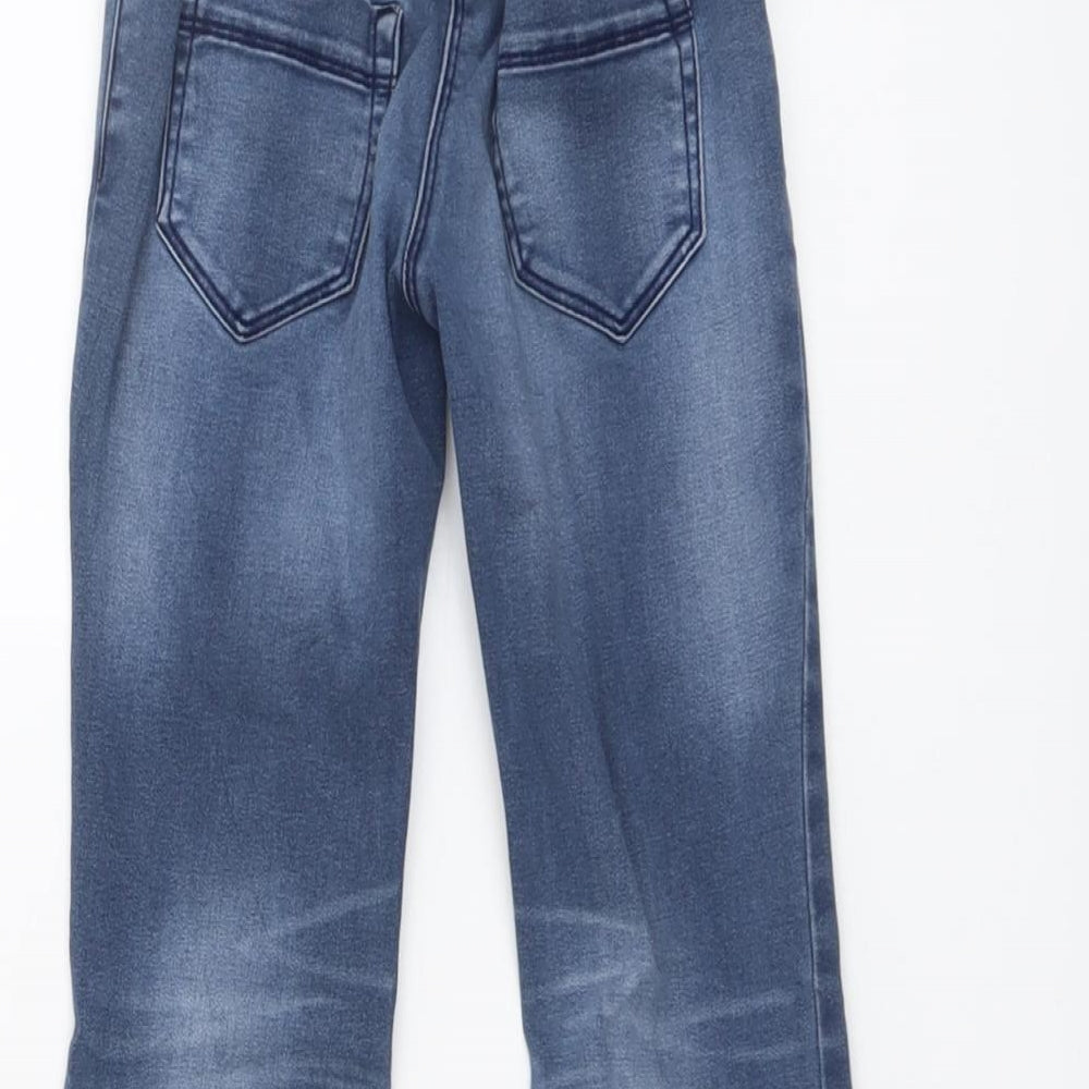 United Colors of Benetton Girls Blue Cotton Flared Jeans Size 7-8 Years Regular Button