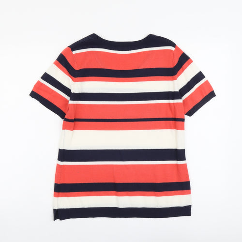 Papaya Womens Multicoloured Scoop Neck Striped Acrylic Pullover Jumper Size 12