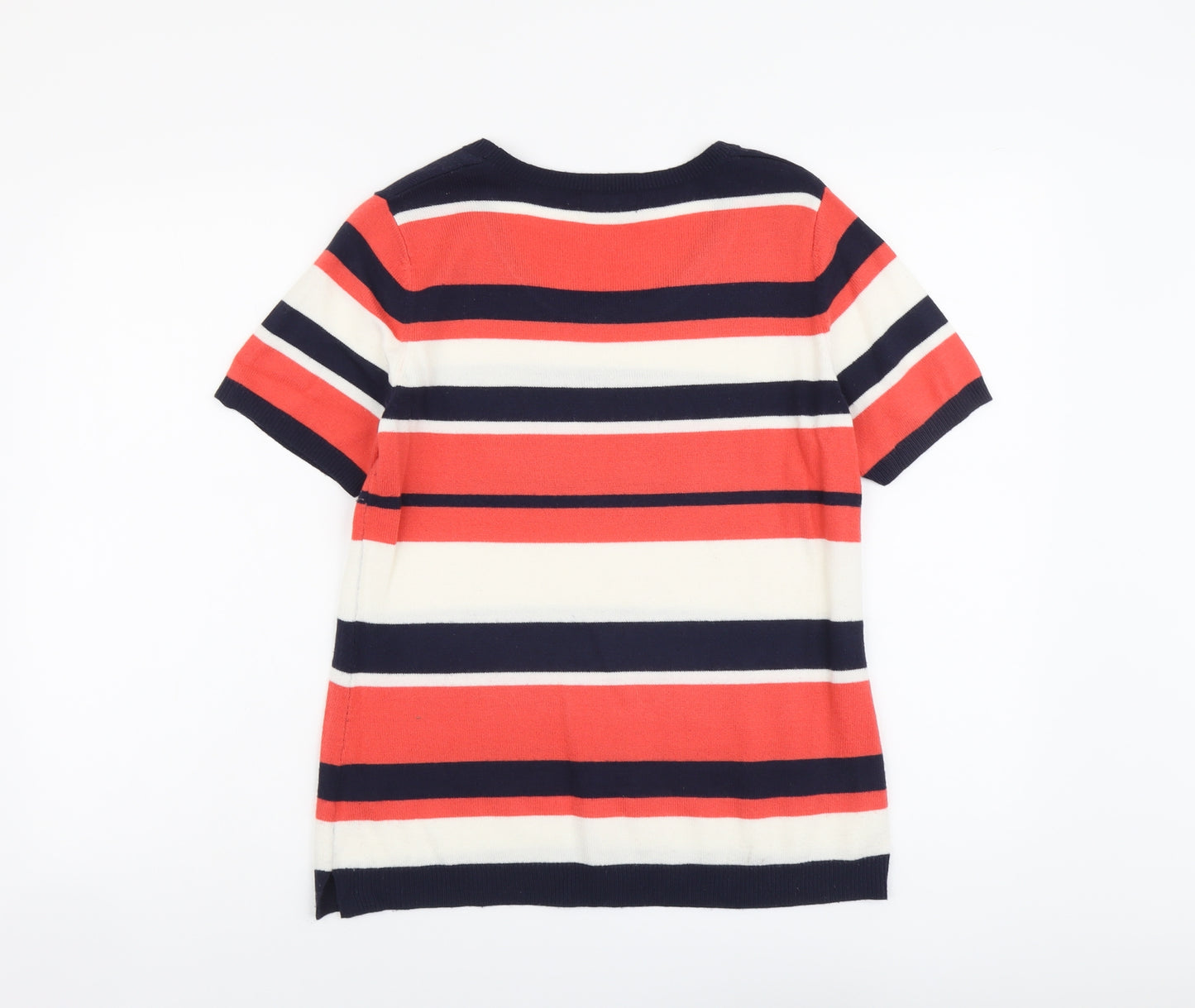 Papaya Womens Multicoloured Scoop Neck Striped Acrylic Pullover Jumper Size 12