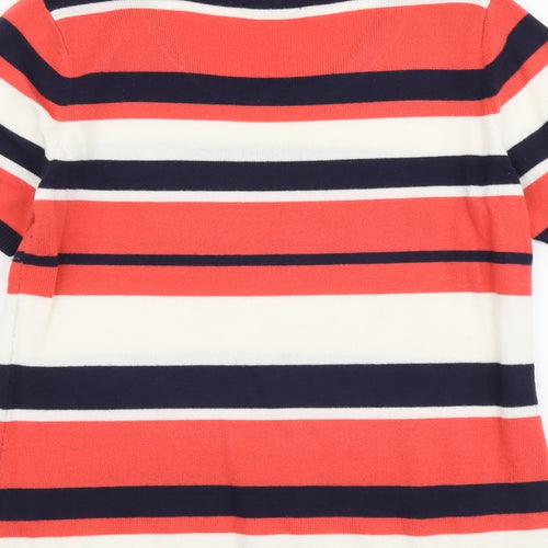 Papaya Womens Multicoloured Scoop Neck Striped Acrylic Pullover Jumper Size 12