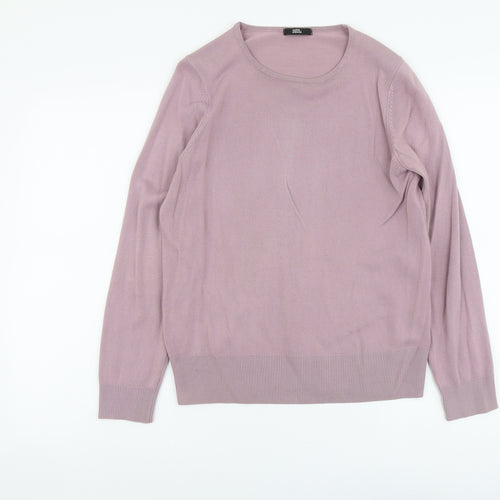 Marks and Spencer Womens Purple Scoop Neck Acrylic Pullover Jumper Size 12