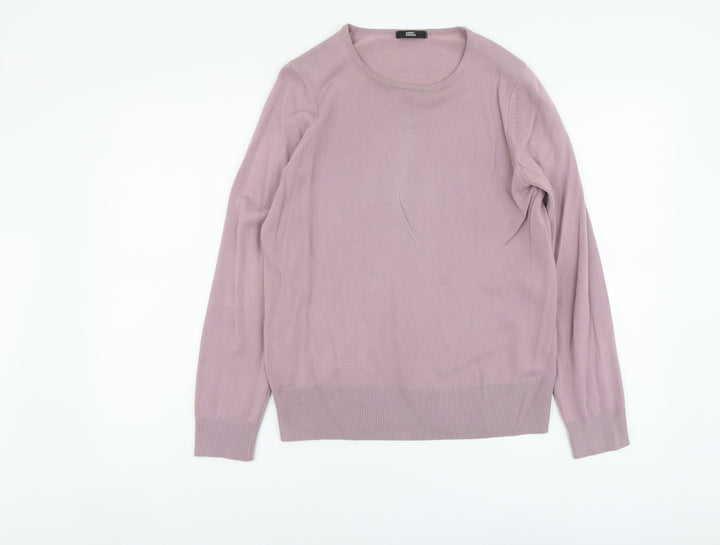 Marks and Spencer Womens Purple Scoop Neck Acrylic Pullover Jumper Size 12