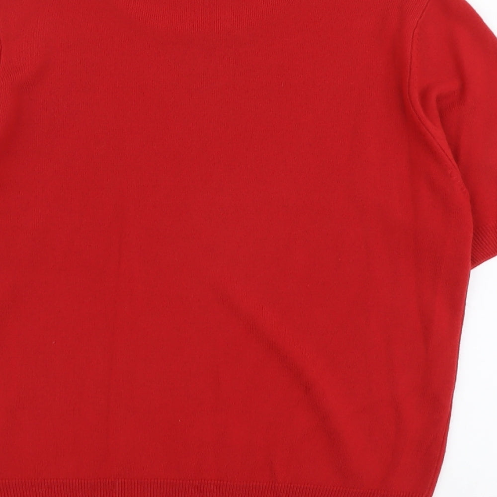 Marks and Spencer Womens Red Round Neck Acrylic Pullover Jumper Size 14