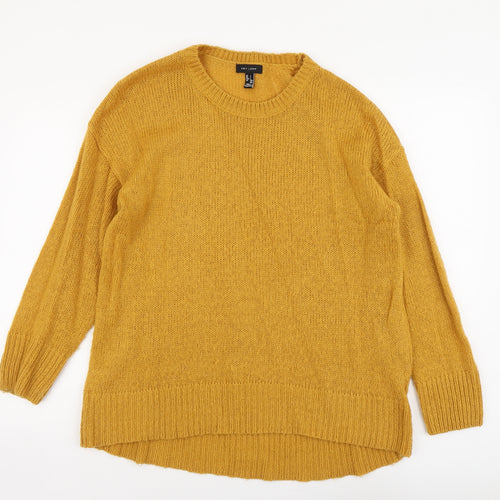 New Look Womens Yellow Round Neck Acrylic Pullover Jumper Size L
