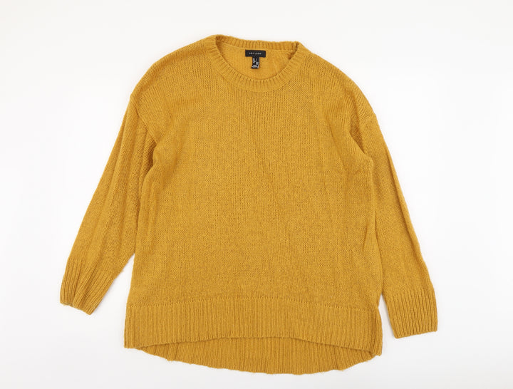 New Look Womens Yellow Round Neck Acrylic Pullover Jumper Size L