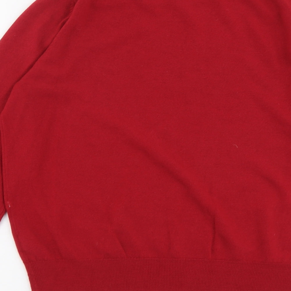 Marks and Spencer Womens Red Round Neck Acrylic Pullover Jumper Size 14
